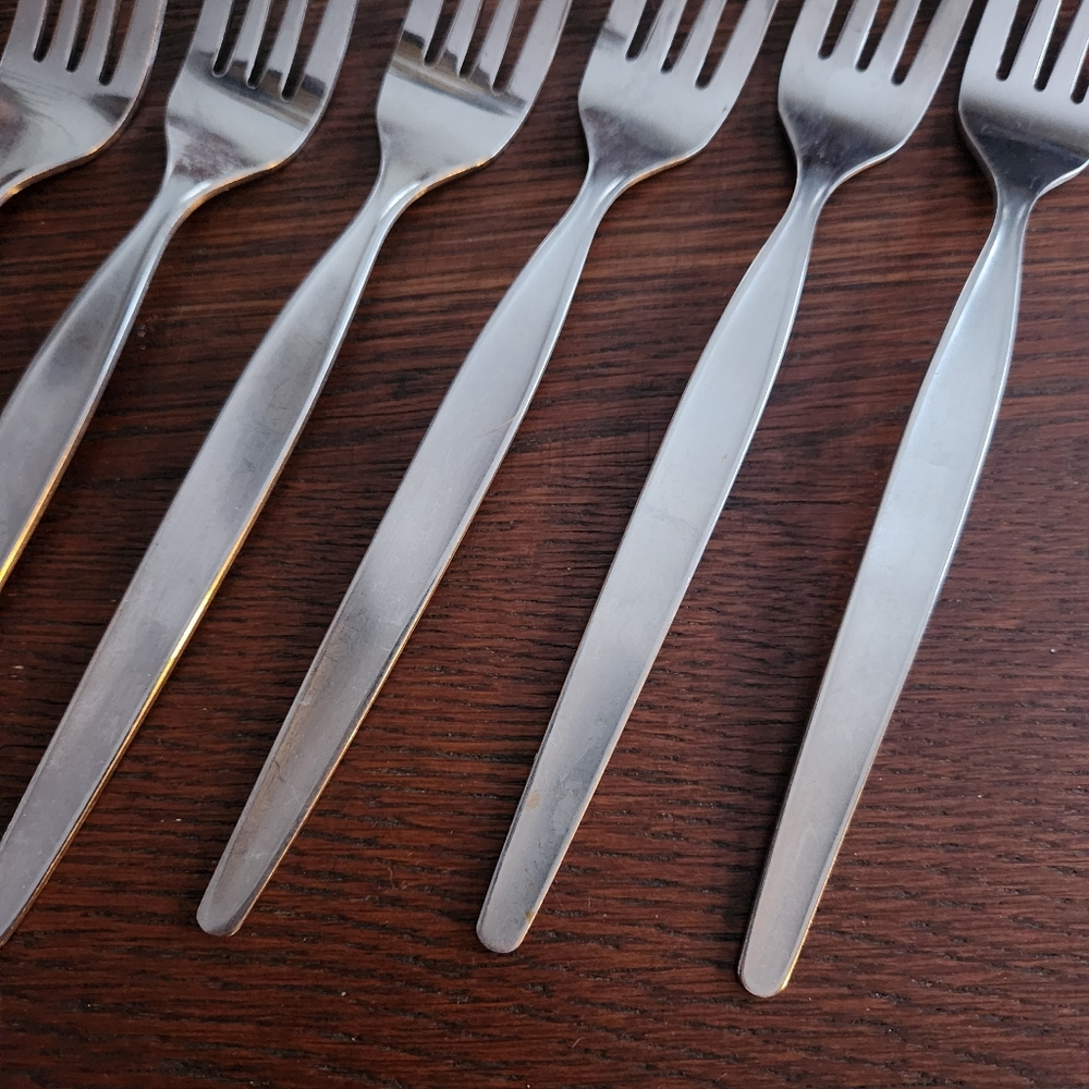 8 Delco Mountain Stream Stainless Steel Dinner Forks 7.5" - Picture 2 of 4